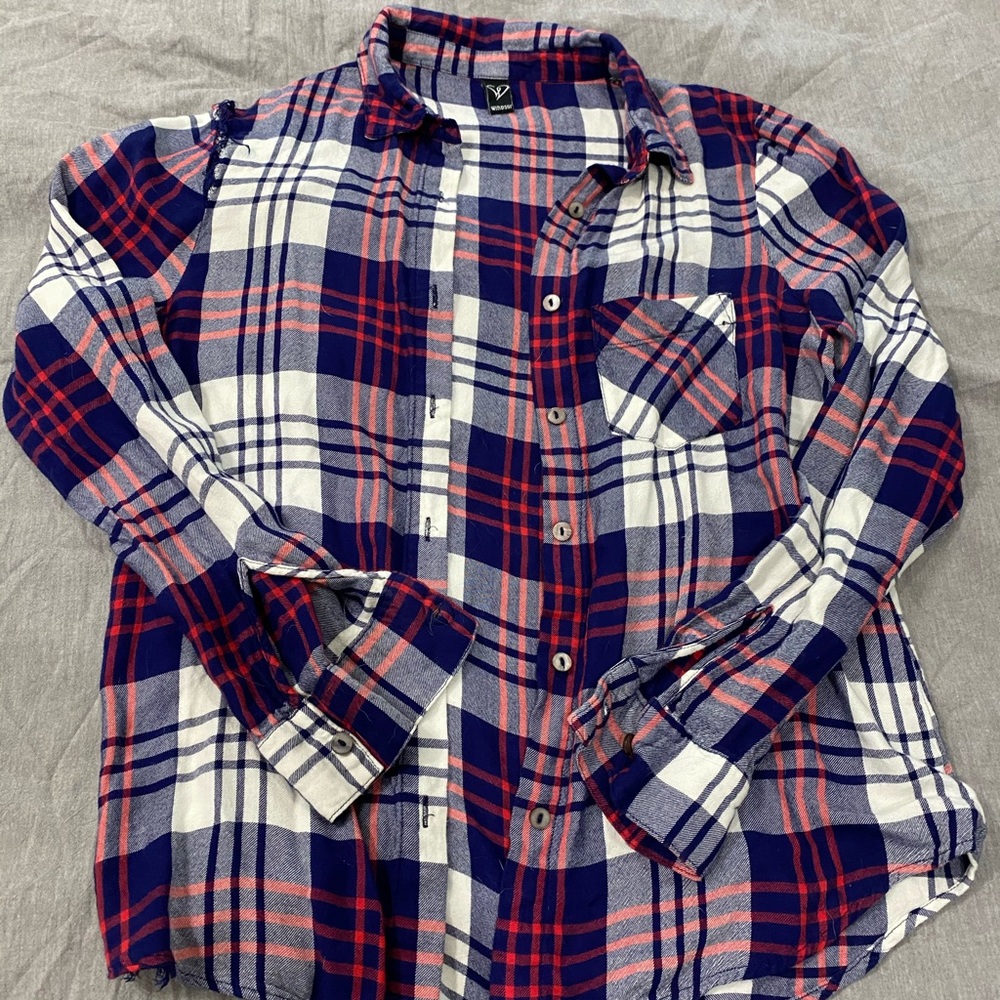 Soft plaid flannel button up